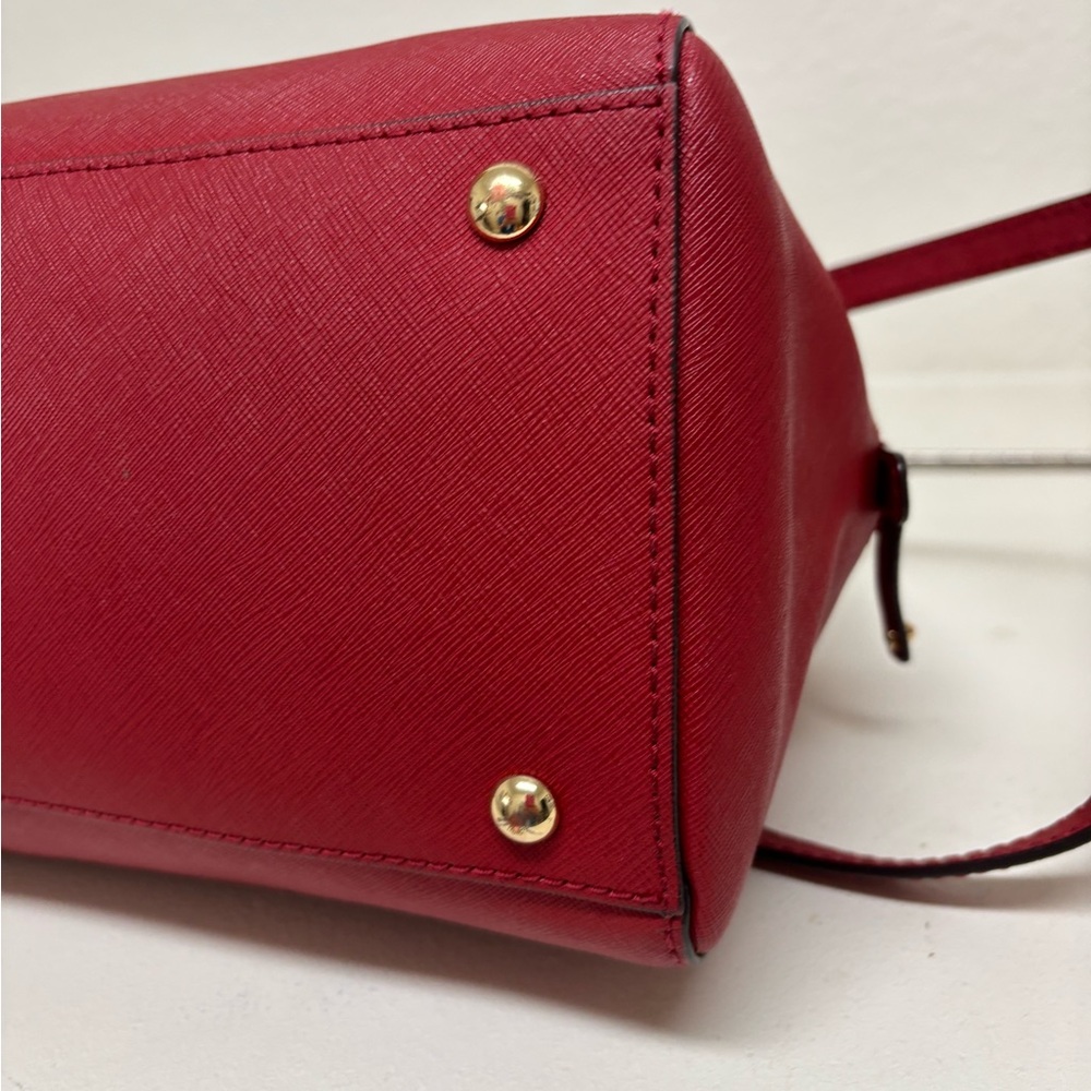 Michael Kors Red Leather Satchel - Picture 6 of 7